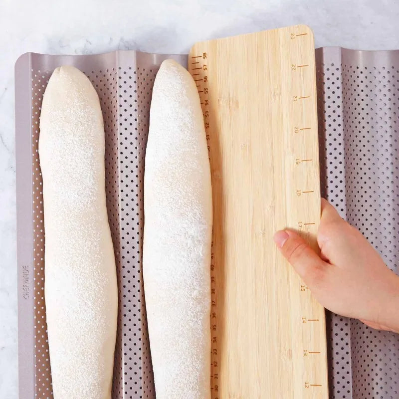 Baguette Transferbrett aus Holz 38cm für einfaches Backen