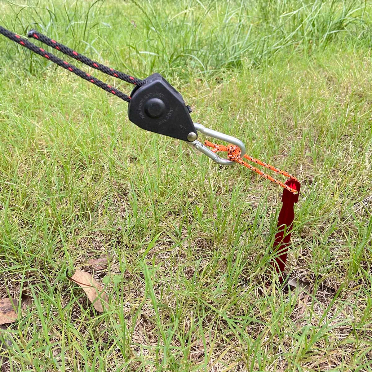 Sicher - Stark: 2x 4mm Zeltseile mit Ratsche für Camping - Outdoor Einsatz