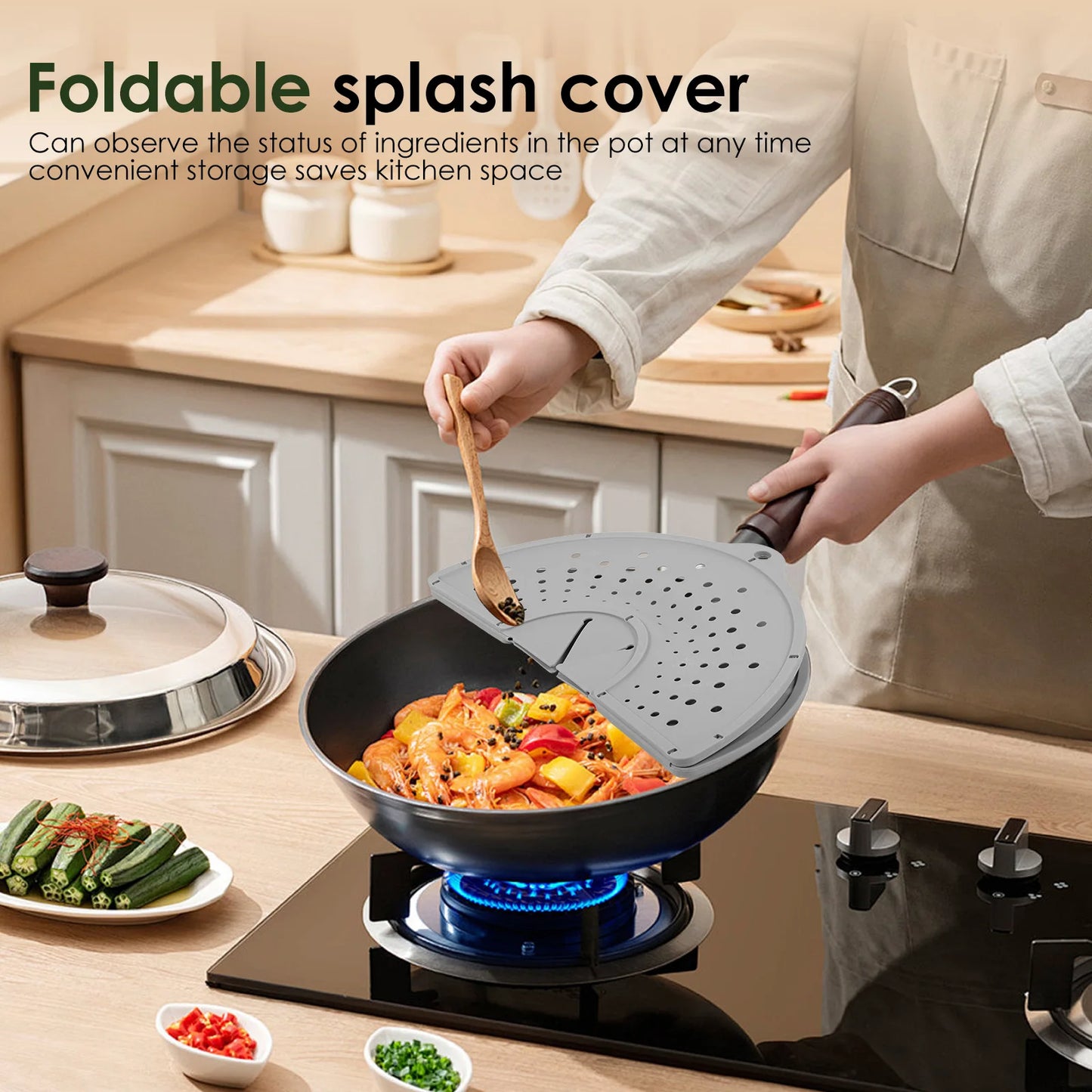 Silikon Spritzschutz faltbar für Bratpfannen 10 bis 12 Zoll