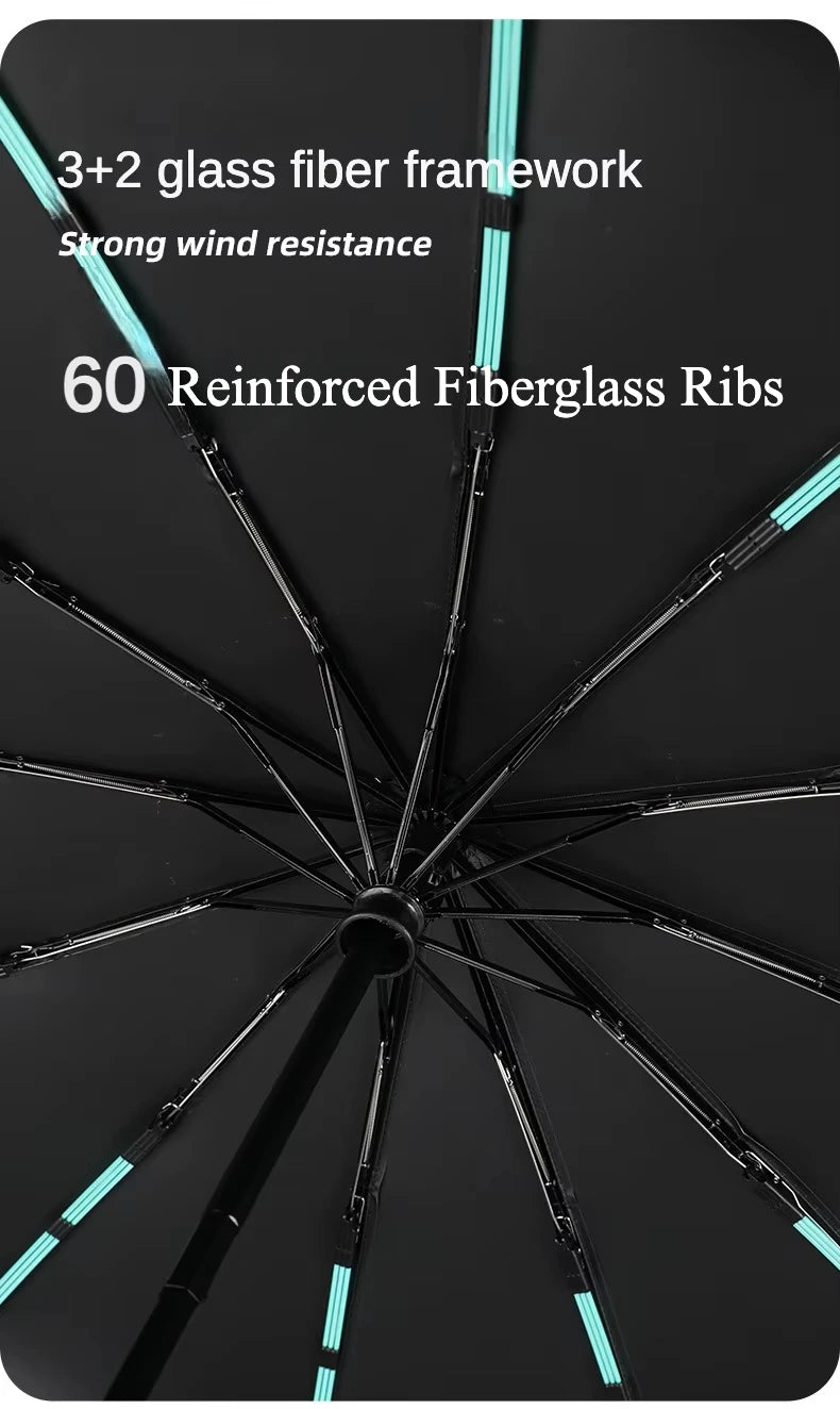 Robuster großer Automatik Regenschirm mit Windschutz und Sonnenschutz