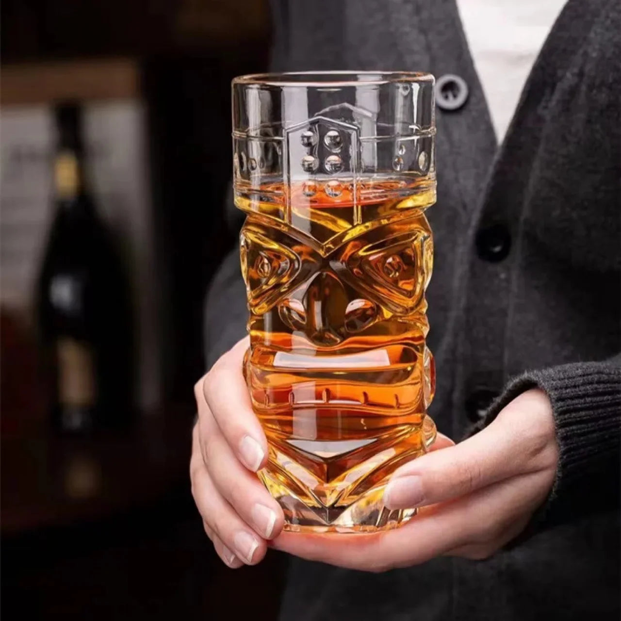 Kristallglas Bar Tiki Cocktail Tasse mit einzigartigem Design