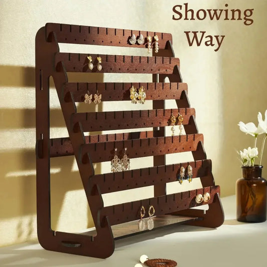 Großer Holz Ohrring Display Ständer Schmuck Organizer