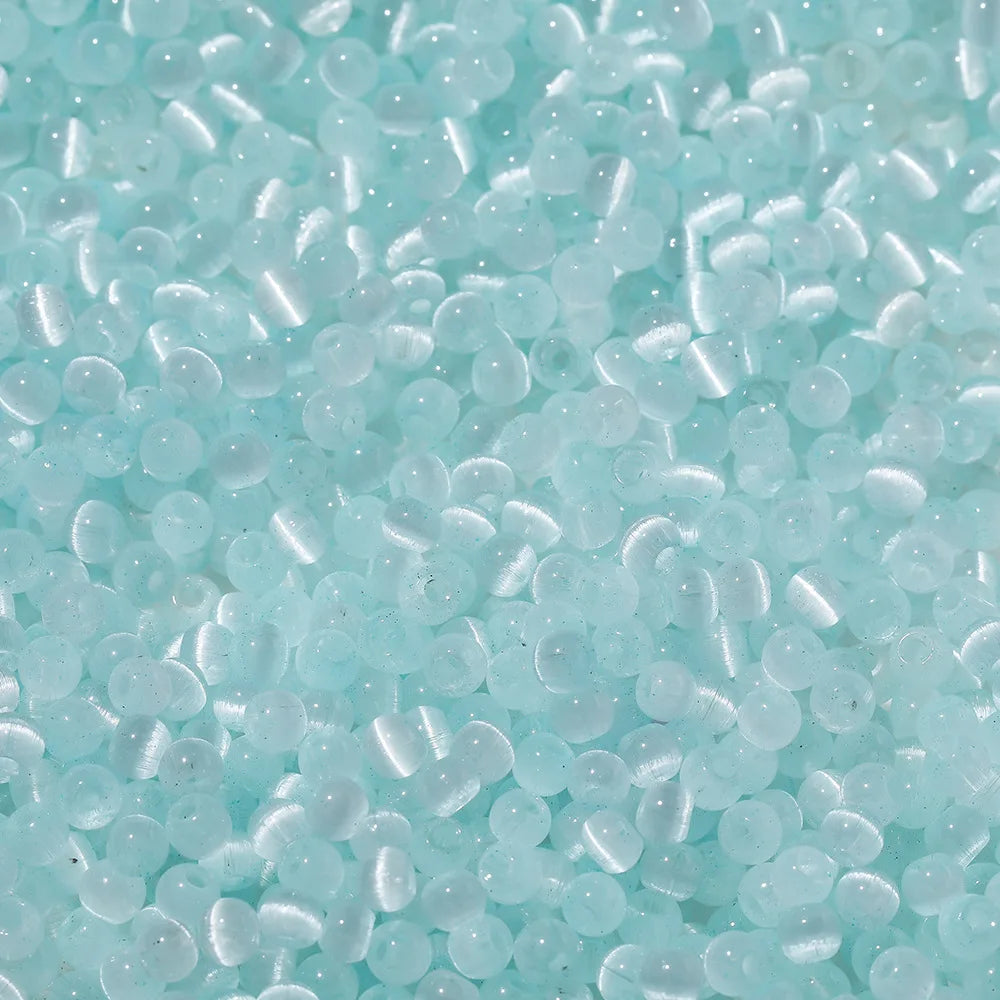 Bunte 4mm Glas Katzenaugen Rocailles Perlen für DIY Schmuck