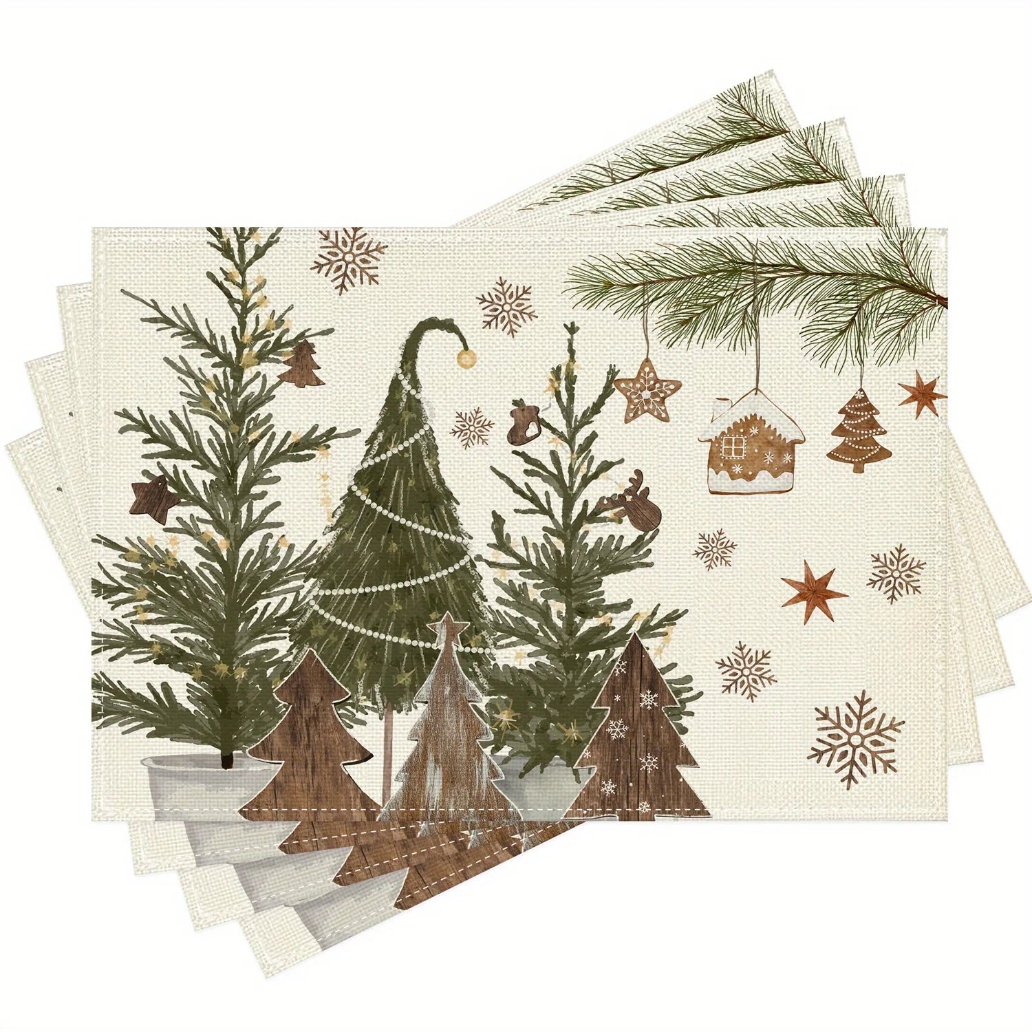 Festliche Weihnachtstischsets, waschbar, 30x45cm, für Küche & Esszimmer