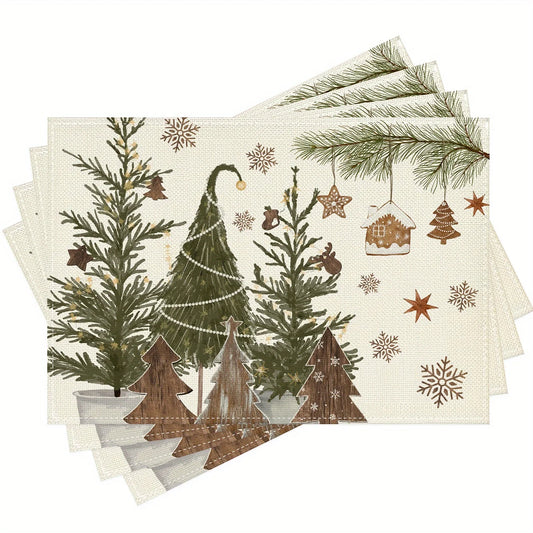 Festliche Weihnachtstischsets, waschbar, 30x45cm, für Küche & Esszimmer