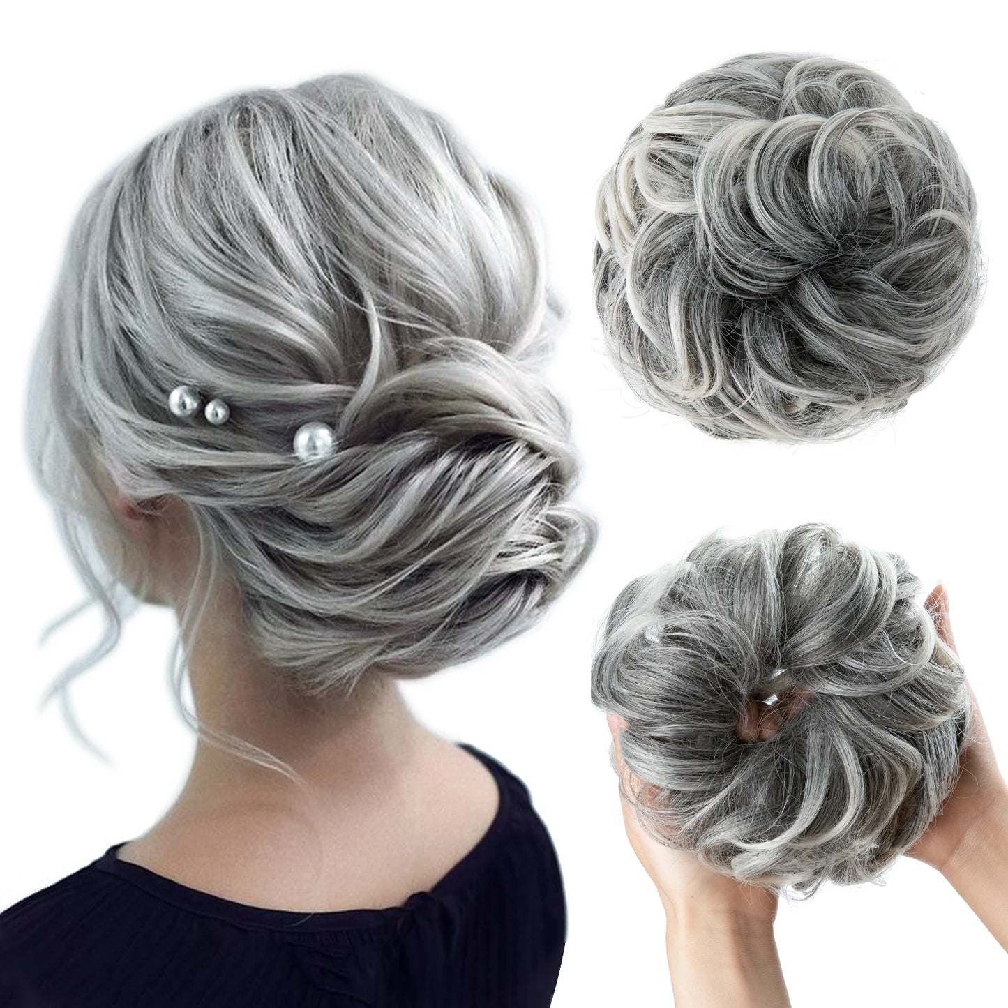 Lockiger Haarknoten Chignon Haargummi für Frauen – wählbar & stilvoll