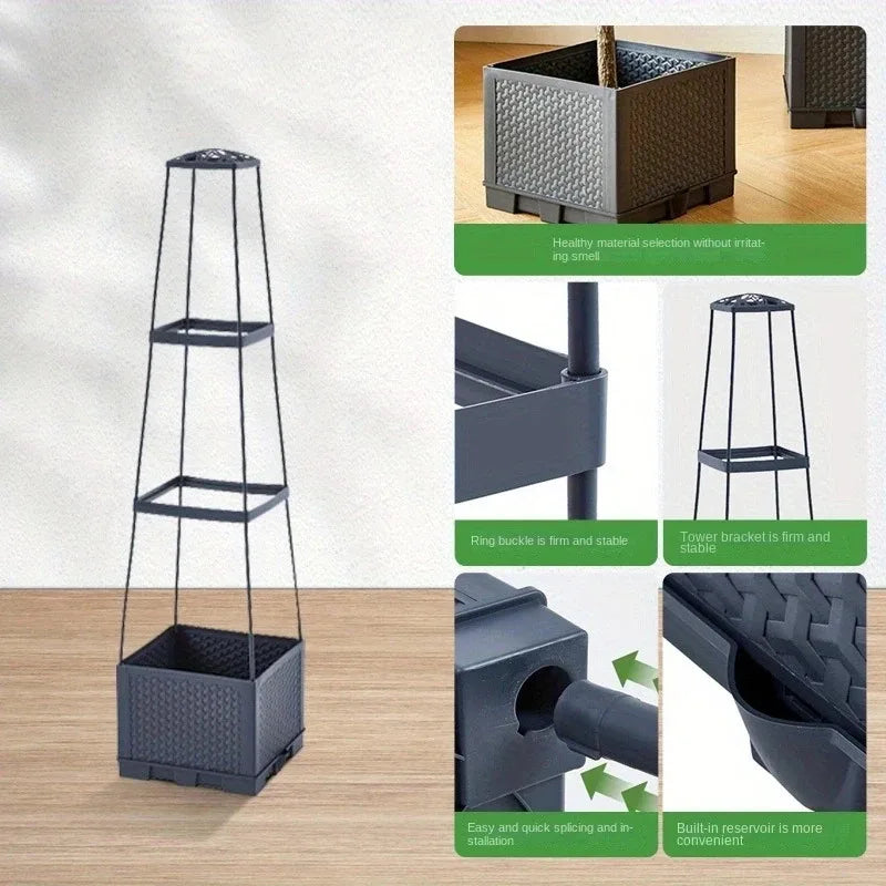 Vertikaler Pflanzturm Mehrschichtig für Balkon und Gemüseanbau