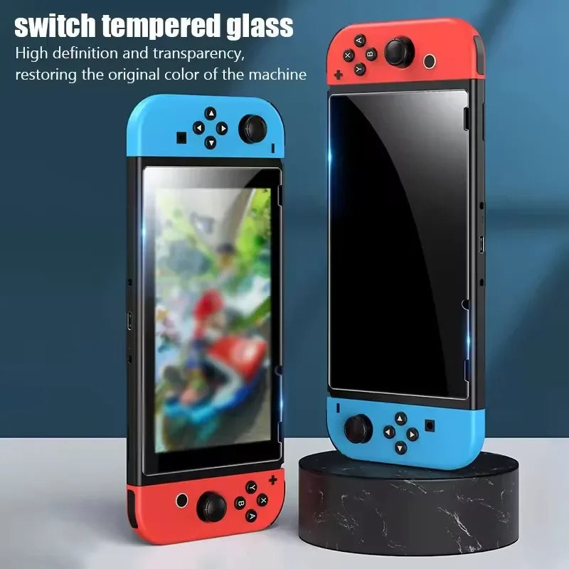 Displayschutzfolie aus gehärtetem Glas für Nintendo Switch Modelle klar