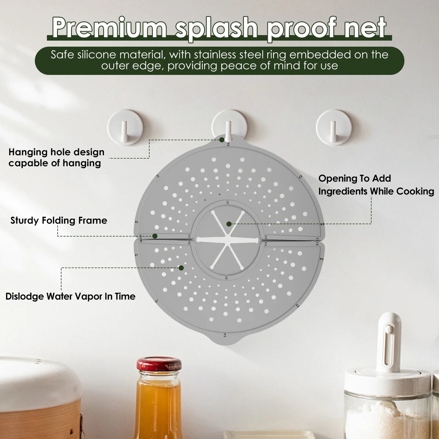 Silikon Spritzschutz faltbar für Bratpfannen 10 bis 12 Zoll