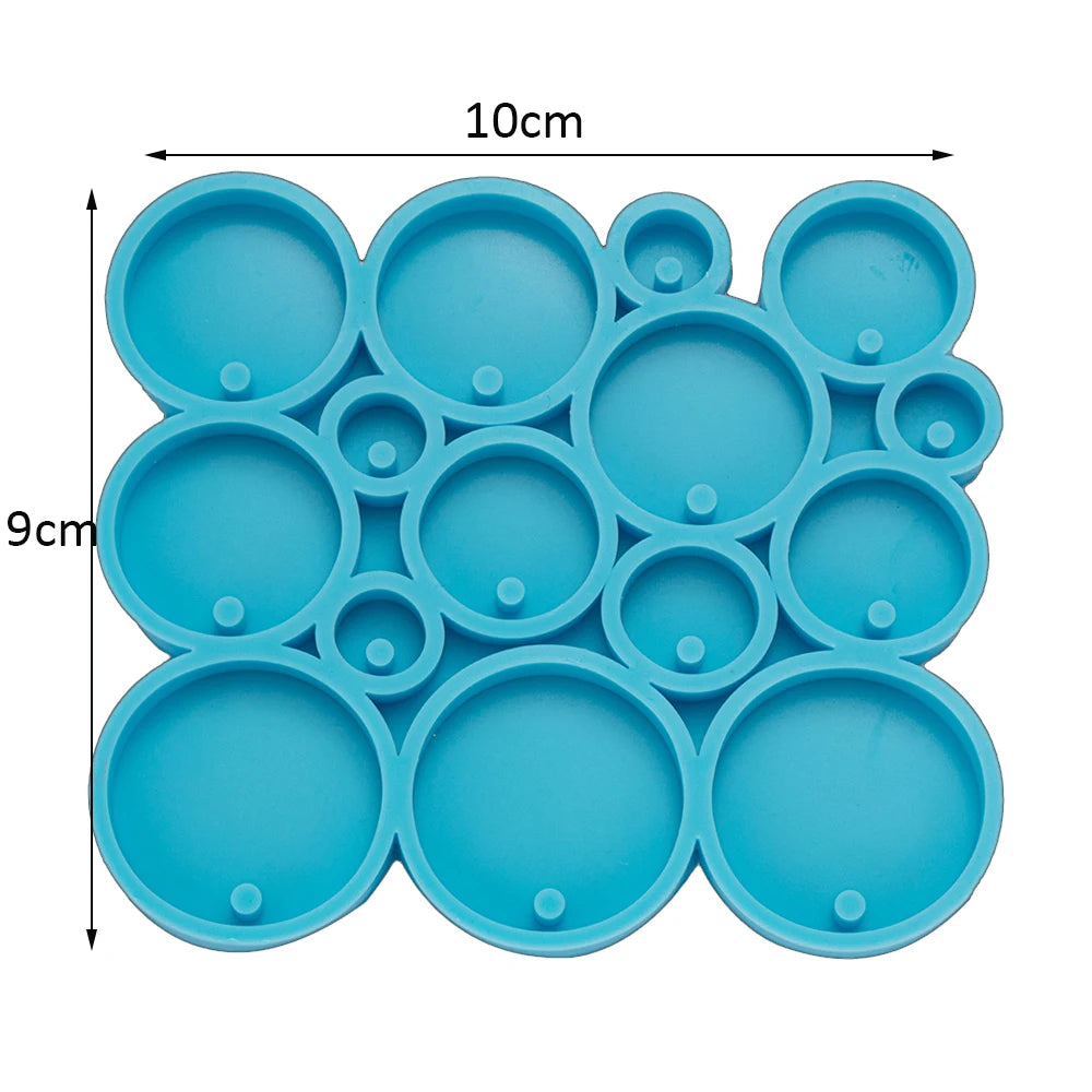 8 bis 12 DIY Silikonformen runde ovale Harz Anhänger für Schmuckherstellung