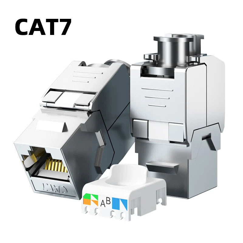Abgeschirmte RJ45 Keystone Buchsen Cat8 Cat7 Cat6A Modul aus Zinklegierung