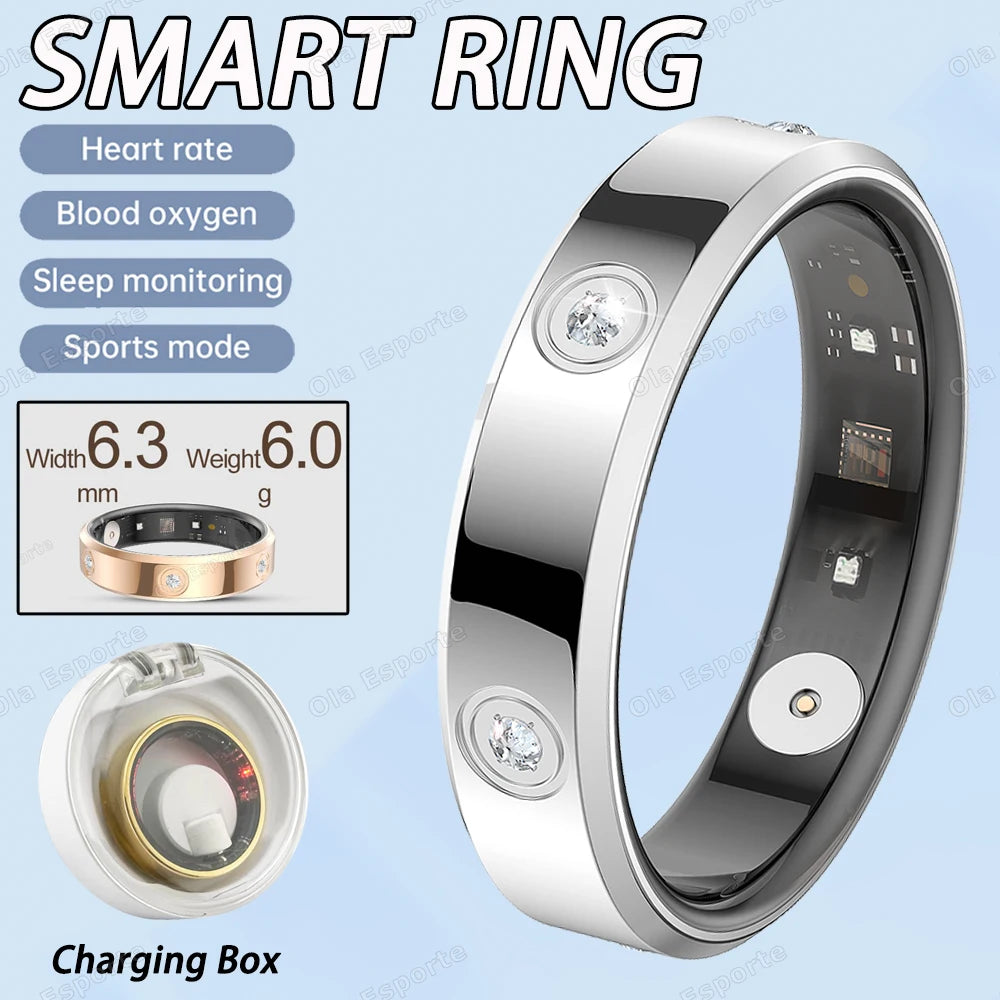 Schmaler Damen Smart Ring mit Schlaf und Gesundheitsmonitor 2025