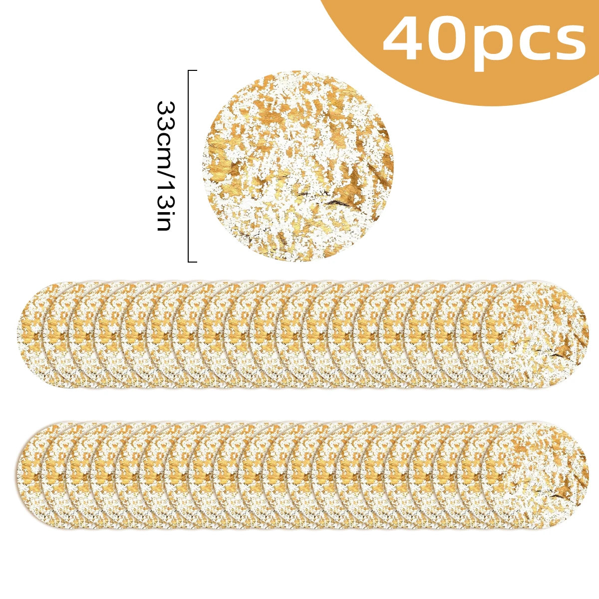 Gold Einweg Tischsets Rund 33cm für Weihnachtsfeier & Festliche Deko