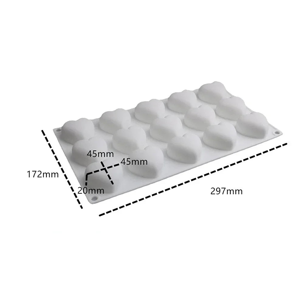 3D Silikonform Herz Diamant für Kuchen Dessert Seife und Kerzen