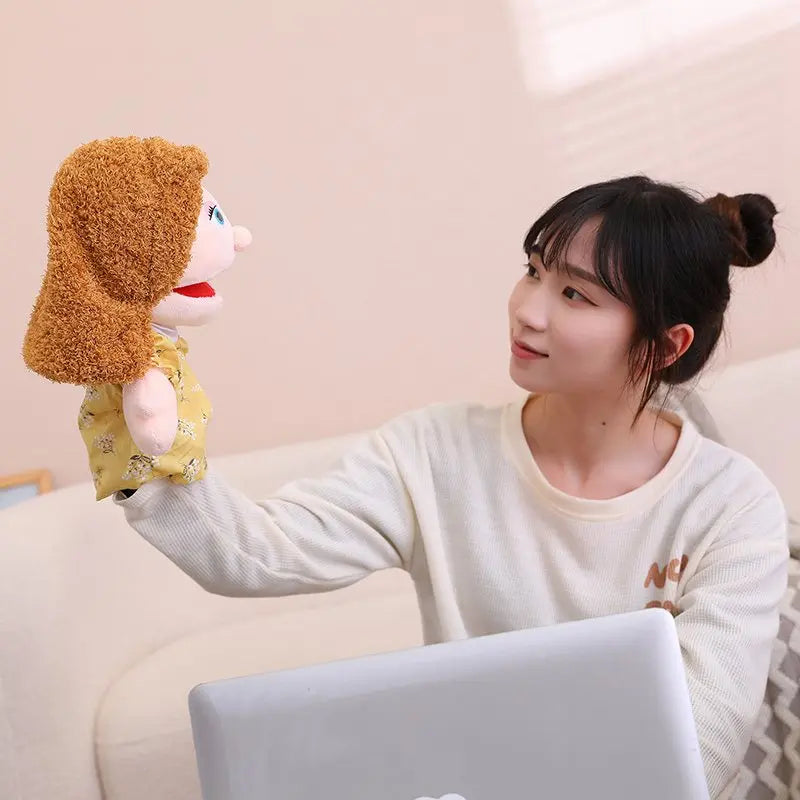 Weiche Stofftier Familien-Handpuppen Set für Kinder Lernspielzeug Kawaii