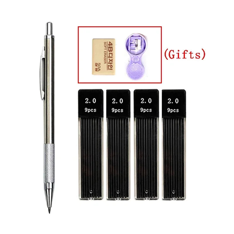 Druckbleistifte Set 2.0 mm für Skizzen und Studentenbedarf