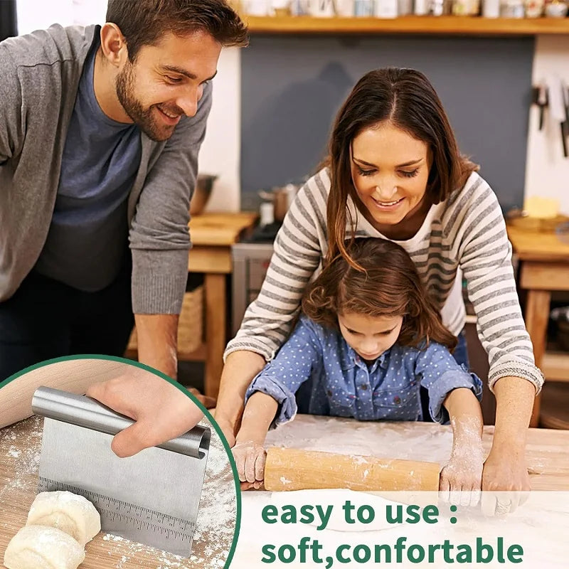 Edelstahl Pastöse Teigschaber mit Skala Kuchen Gebäckspatel Backwerkzeug