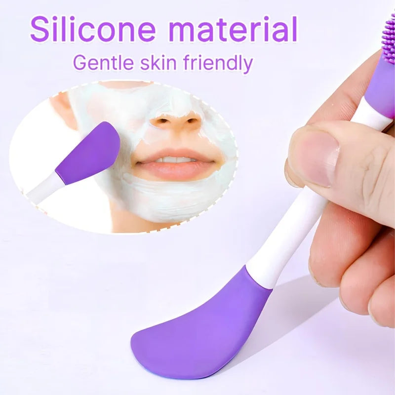 Gesicht Pinsel Set Silikon Applikator Lotion Spachtel Peeling Brush
