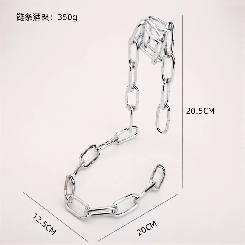 Kreative Metall Kette zum Hängen als Wein Rack und Dekoration