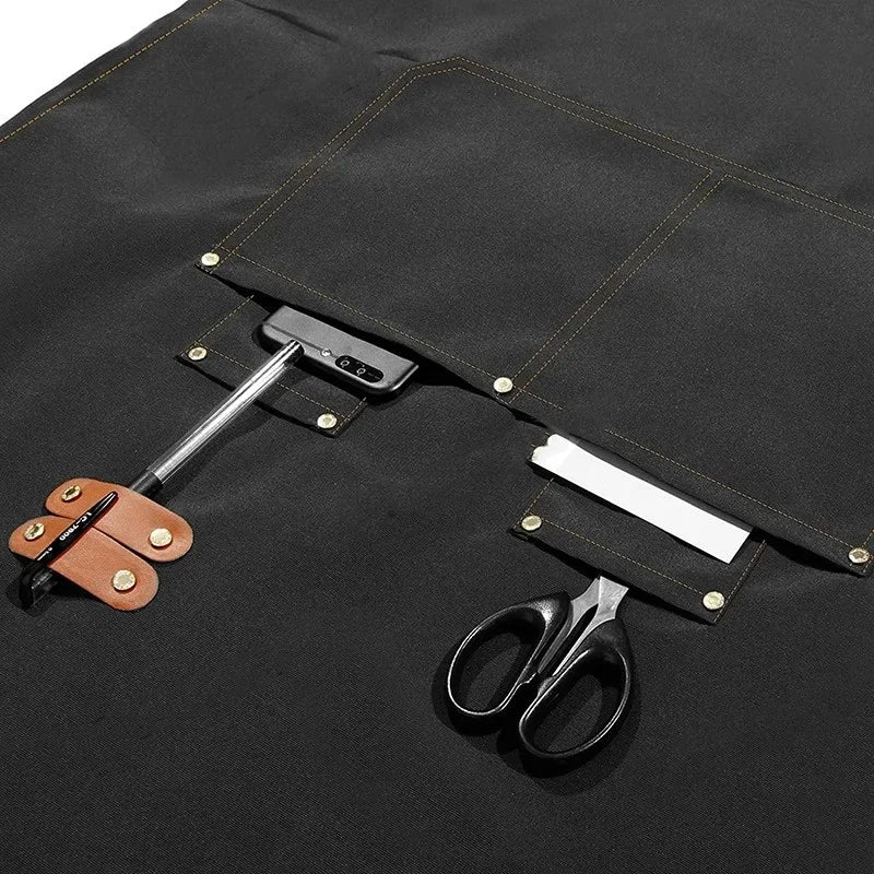 Wasserdichte Küchenschürze mit Taschen für Damen und Herren im Beruf