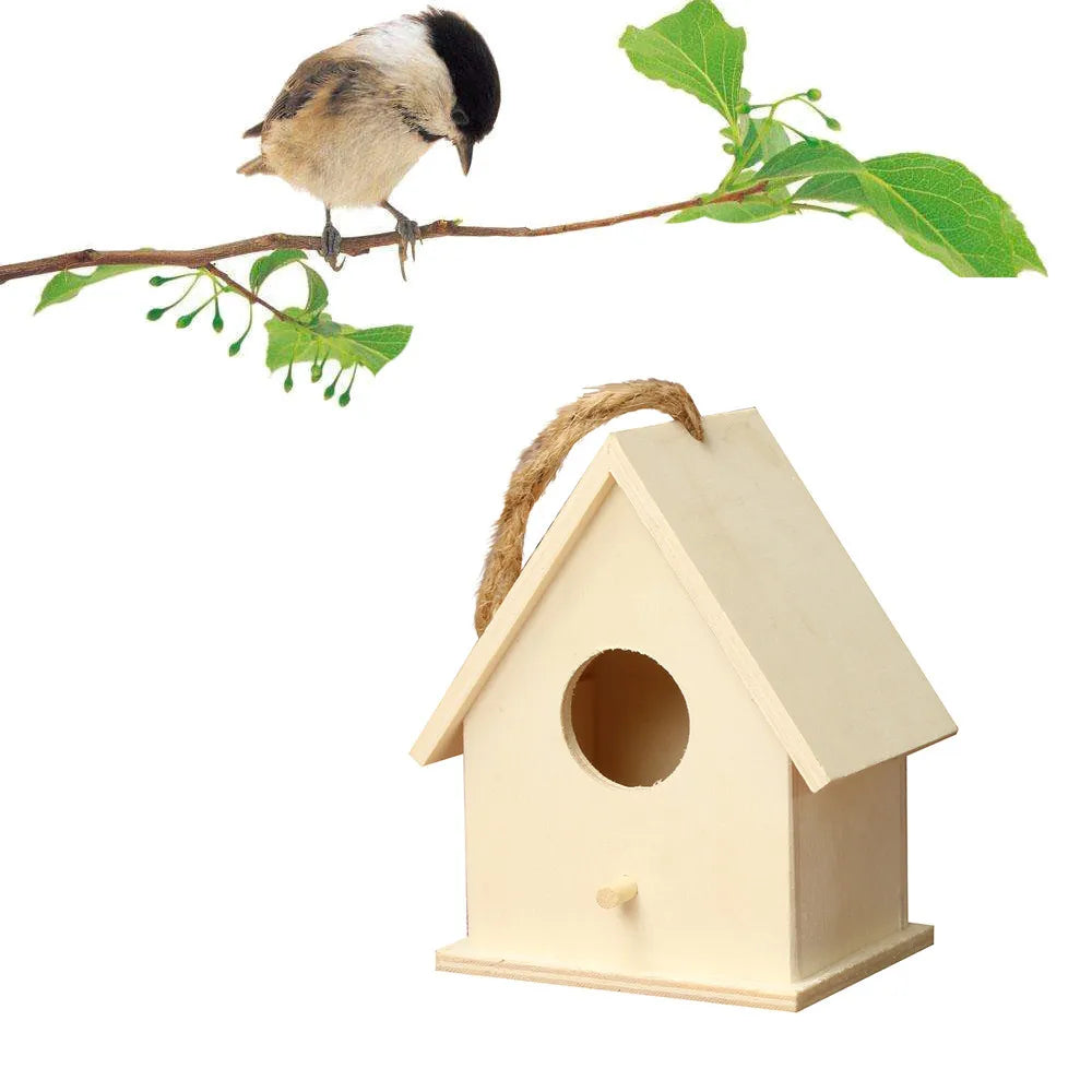 Holz Vogelkäfig für Garten - Mobiles Vogelhaus zum Aufhängen