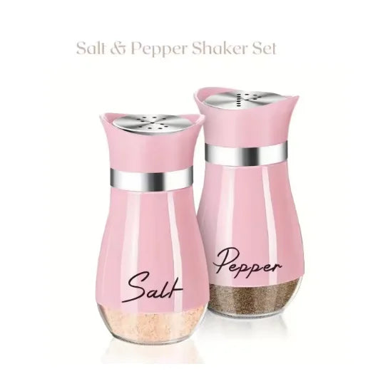 2er Set Glas Gewürz Shaker Vorratsbehälter für Küche - Grill – Salz - Pfeffer