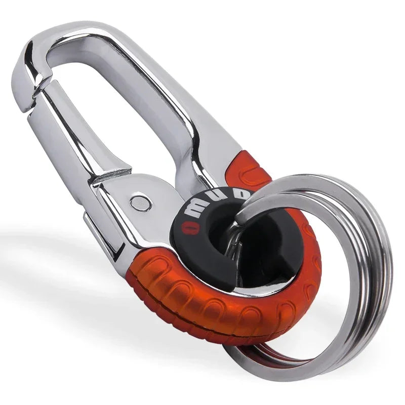 Edelstahl Karabiner Schlüsselanhänger mit Doppelring für Outdoor - Auto