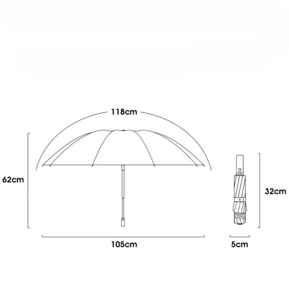 Automatischer Regenschirm faltbar UV-Schutz LED Licht Business Winddicht