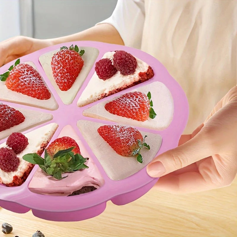 Dreieckige Silikon Kuchenform mit 8 Mulden für Brownies und Cupcakes-Yabubest - Home & More