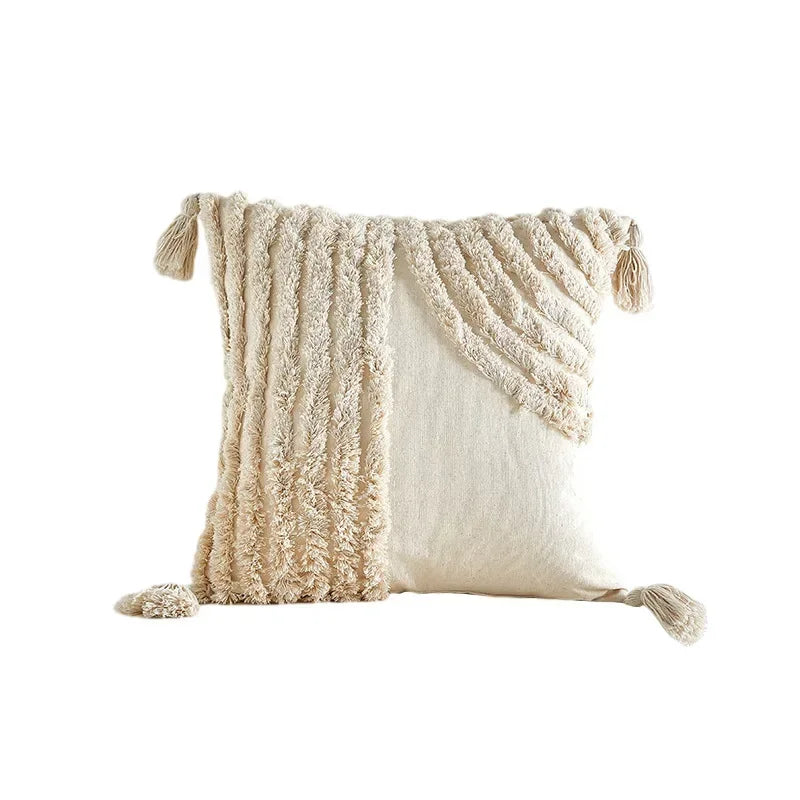 Getufteter Dekokissenbezug mit Quaste 45x45 cm im Bohème Stil