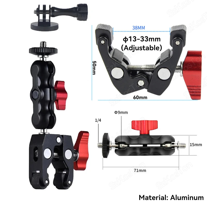 Action Kamera Halterung Fahrrad Motorrad Lenker Selfie Stick Einbeinstativ