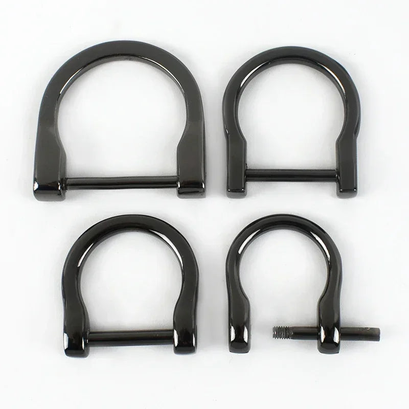 Metallschnallen D-Ring Haken 2/4/10 Stk. fuer Taschen Gurte Karabiner Zubehoer