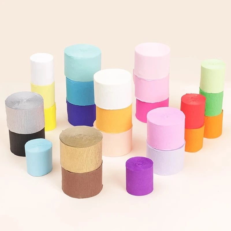 25m Crêpe Papier Streamer 4.5cm für DIY Deko und Blumen Basteln