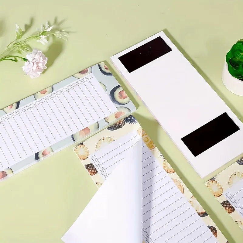 3er Set Magnetische Einkaufslisten Notizblöcke mit Stifthalter für Kühlschrank