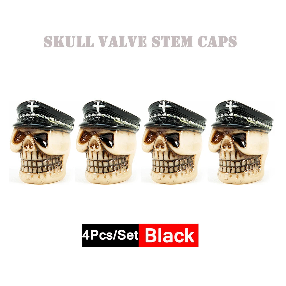 4er Set Totenkopf Ventilkappen Universal Staubdichte Reifenventilkappen