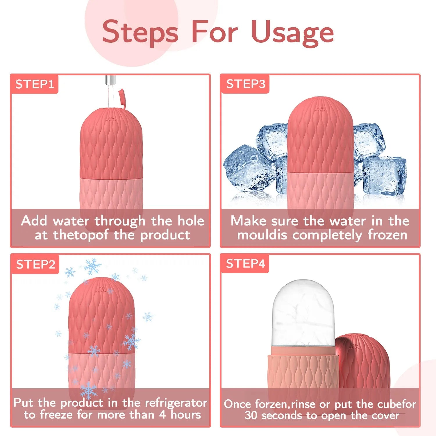 Gesichts-Roller Set: Kühlung, Massage & Hautpflege aus Silikon/Edelstahl