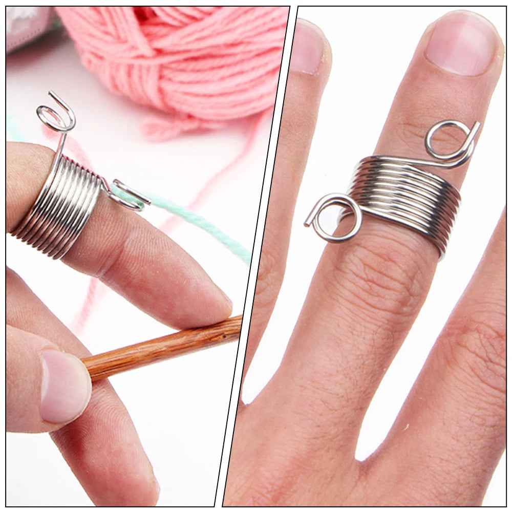 12-teiliges Edelstahl Strickring Set für verstellbare Garnführung zum Häkeln