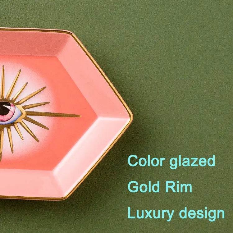 Buntes Sechseckiges Keramik Ablagetablett Dekorativ