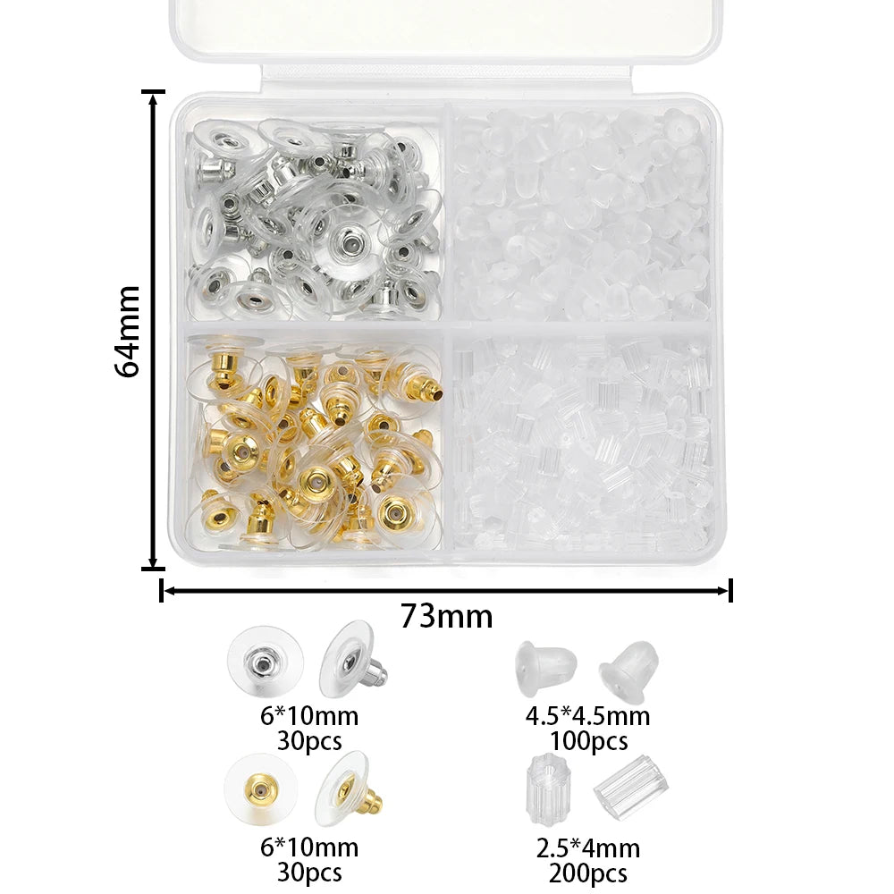 260-690 Ohrstecker Silikonrücken Stopfen DIY Schmuck Zubehör Set