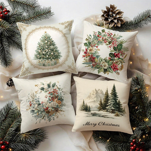 Festlicher Kissenbezug mit Weihnachtsbaum Muster für Ihr Zuhause