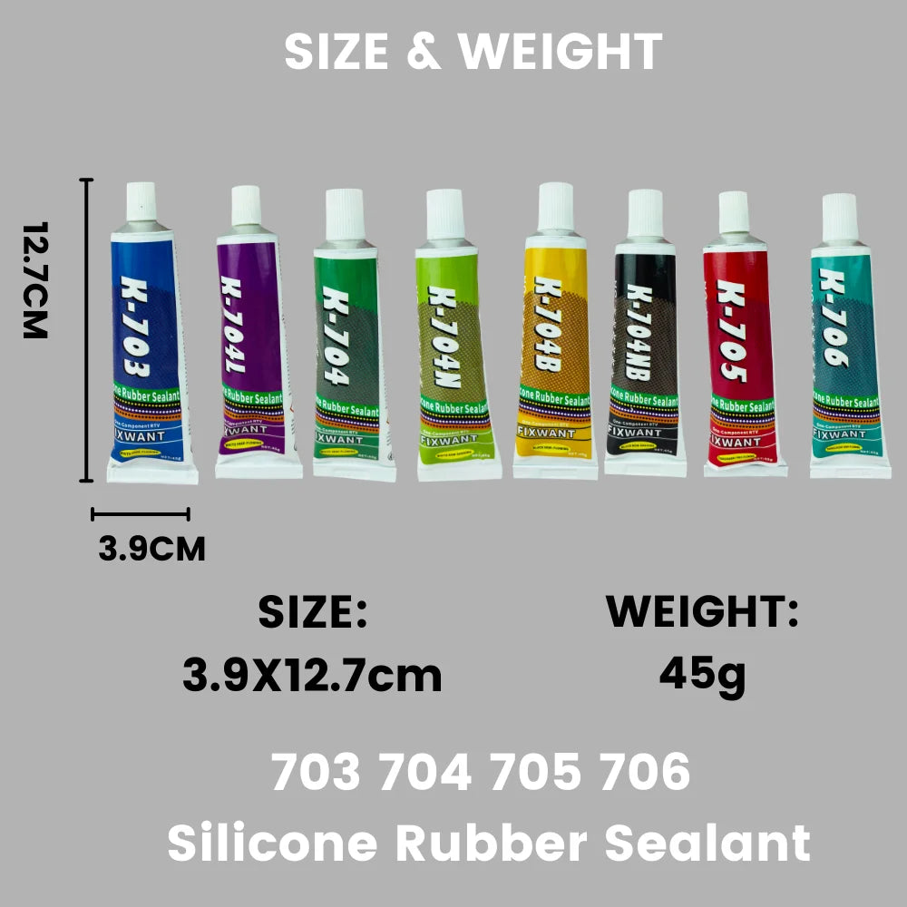 Silikon Dichtungskleber 45g in Schwarz Weiß Transparent für Elektronik