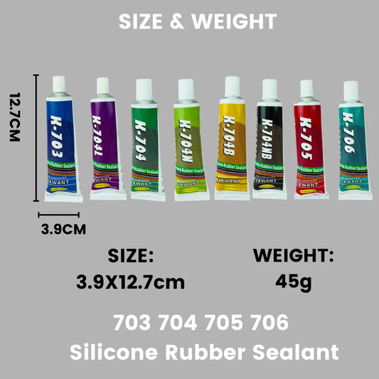 Silikon Dichtungskleber 45g in Schwarz Weiß Transparent für Elektronik