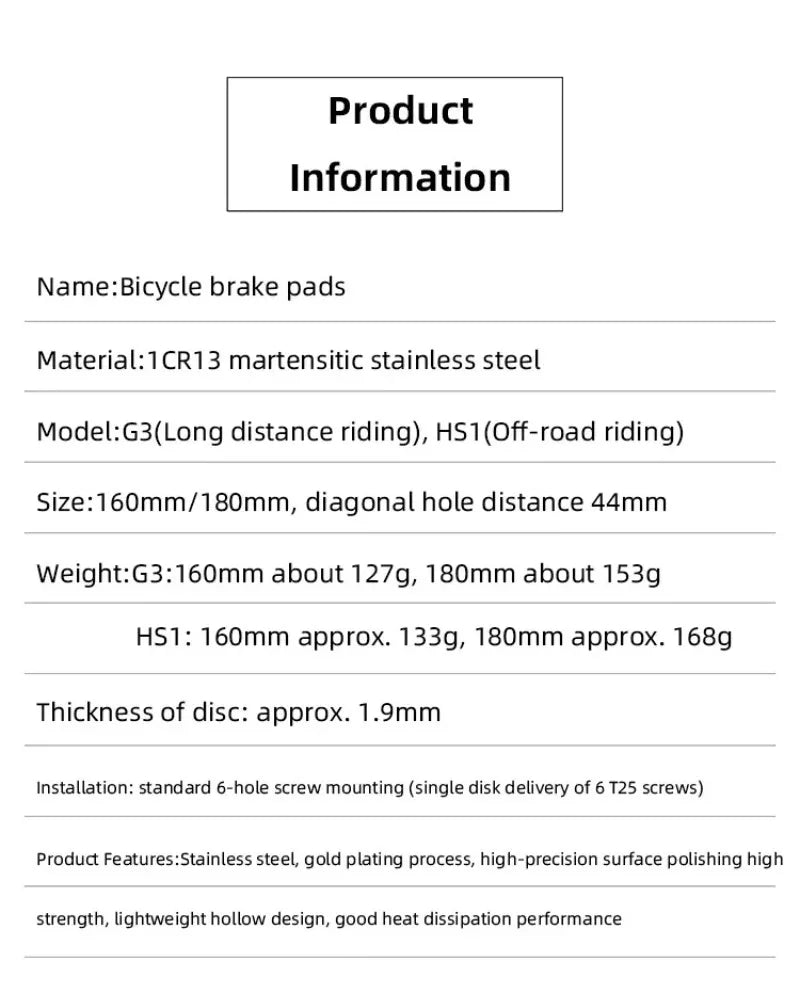 Ultraleichte Fahrrad Scheibenbremsscheibe für MTB und Rennrad