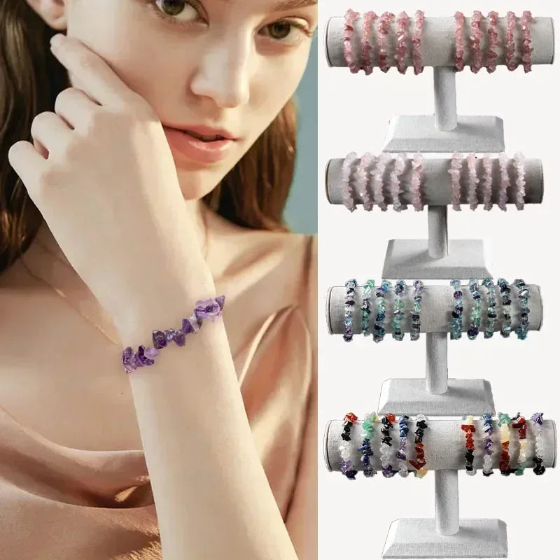 Farbenfrohes Natur Edelstein Armband Stretch für Damen Geschenk