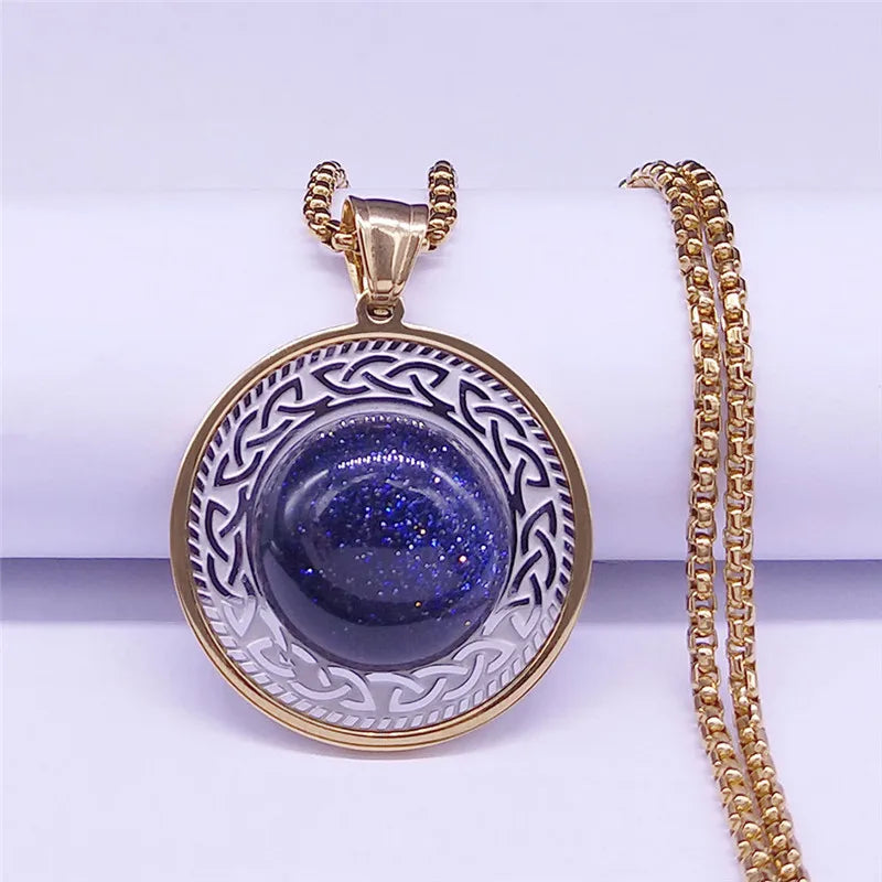 Keltische Irischer Knoten Halskette Edelstahl Gold und Silber Unisex-Yabubest - Home & More