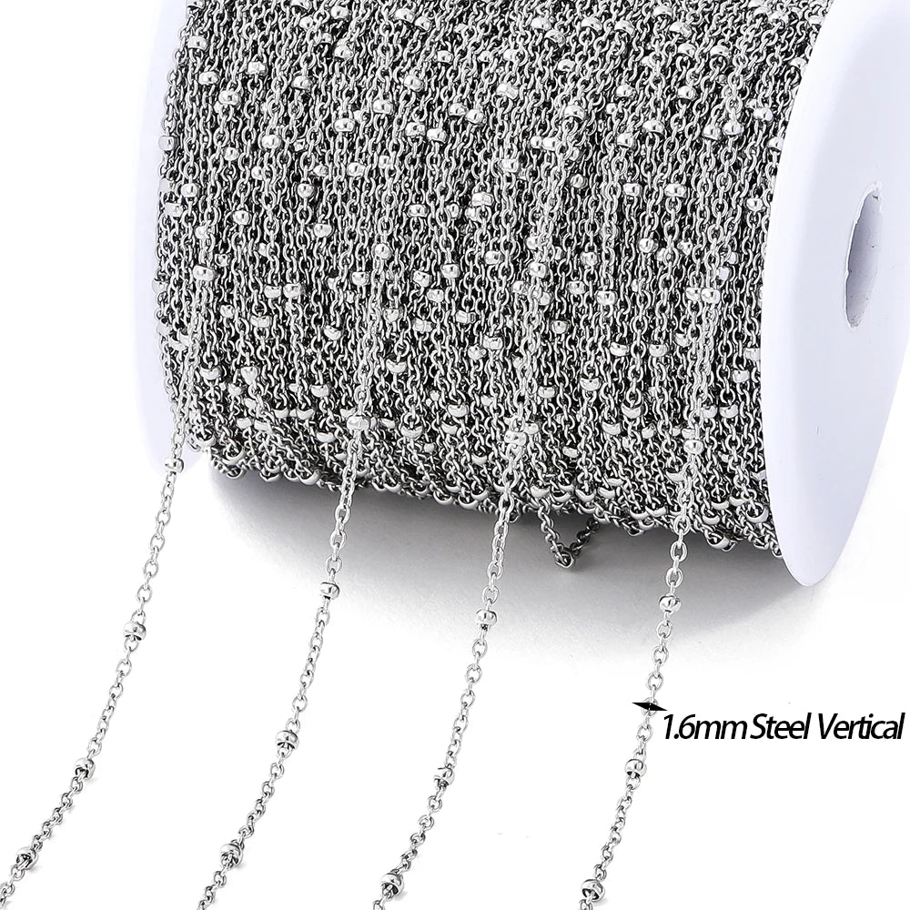 Langlebige Edelstahlkette goldfarben mit Perlen für DIY Schmuck