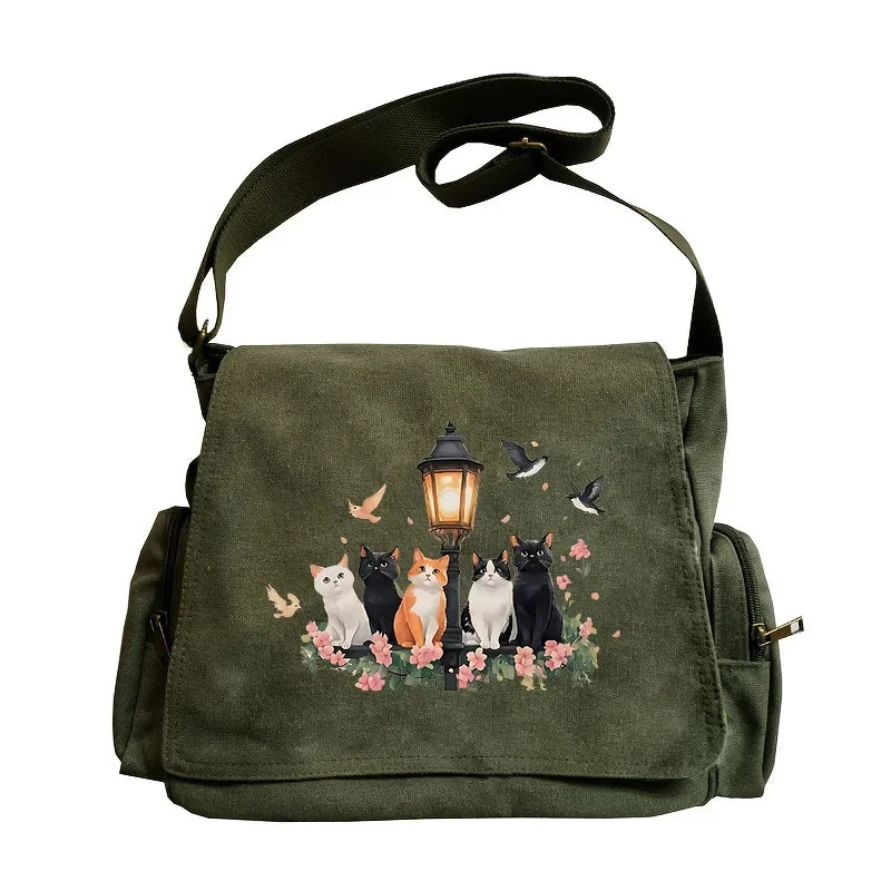 Damen Umhängetasche Retro Style Groß Studenten Laptop Tasche