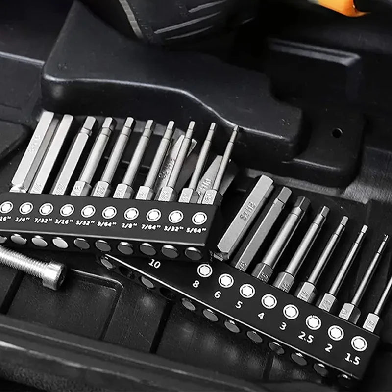 Magnetisches Hex Inbusschlüssel Bit Set aus S2 Stahl – Metrisch - Imperial, robust