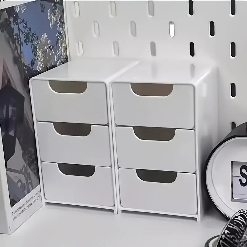 3-stöckiger Schreibtisch Organizer mit Schubladen für Büro Schmuck Kosmetik