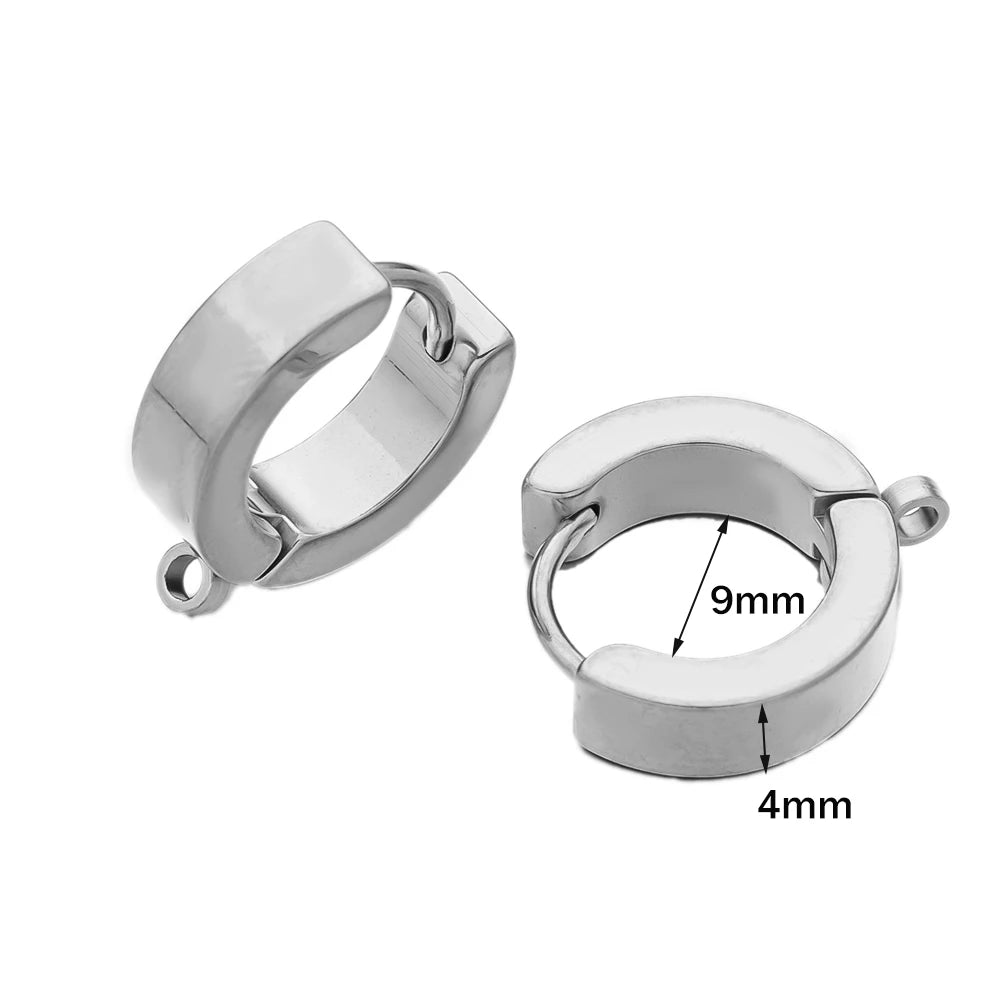 10er Set Edelstahl-Ohrringhaken mit Schlaufe für DIY-Schmuck